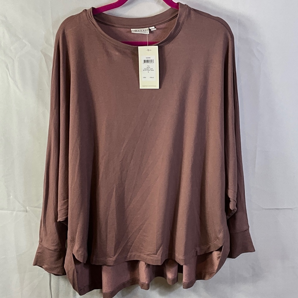 Masai Copenhagen Dusty Rose Long Sleeve Oversized Top Size Large